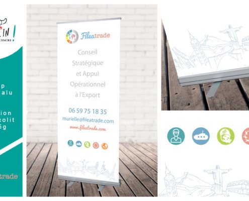 Roll-Up avec fixation en aluminium pour Fileatrade