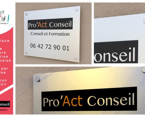 plaque extérieure en aluminium anodisé - Pro'Act conseil