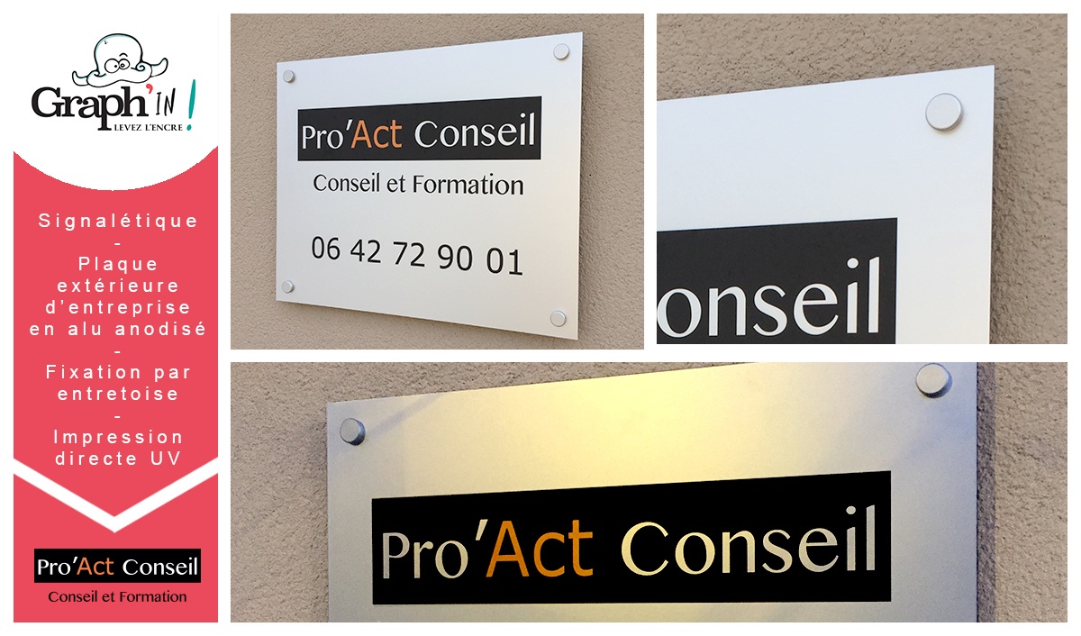 plaque extérieure en aluminium anodisé - Pro'Act conseil