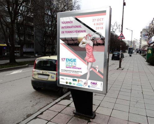 Affichage tournoi international tennis féminin