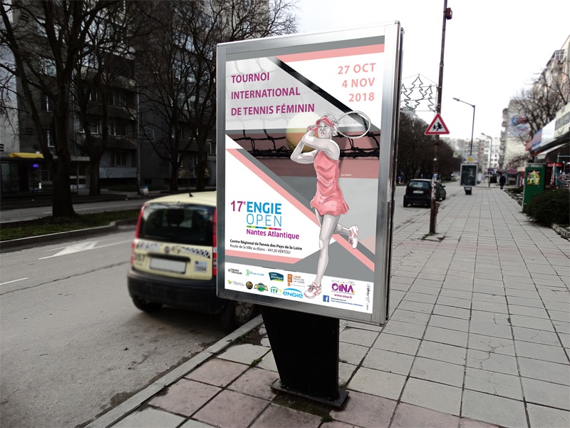 Affichage tournoi international tennis féminin