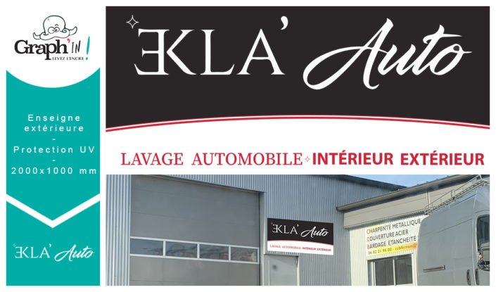 Enseigne en dibond pour Ekla Auto à Châteaubriant